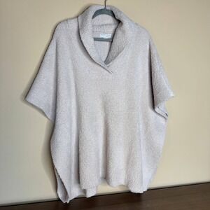 Barefoot Dreams Women's Cream CozyChic Poncho Shawl Wrap One Size